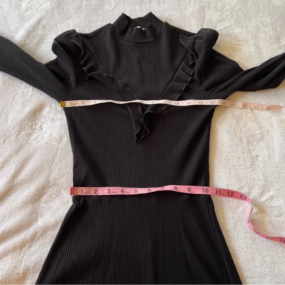 Reformation Chapel Ruffle Black Mini Dress - Picture 4 of 5